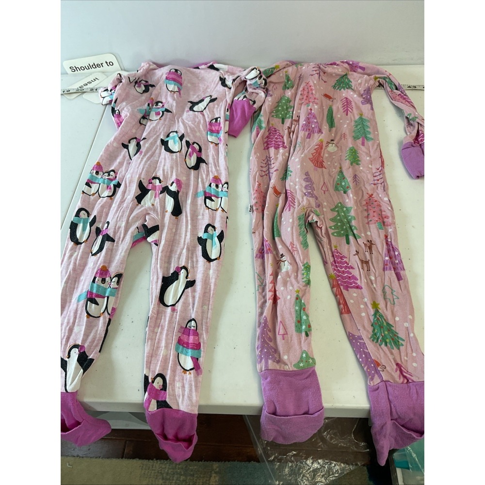 Lot of 2 Little Sleepies zippy 12-18 Months Bamboo Christmas Penguins Snow Soft - Picture 5 of 7